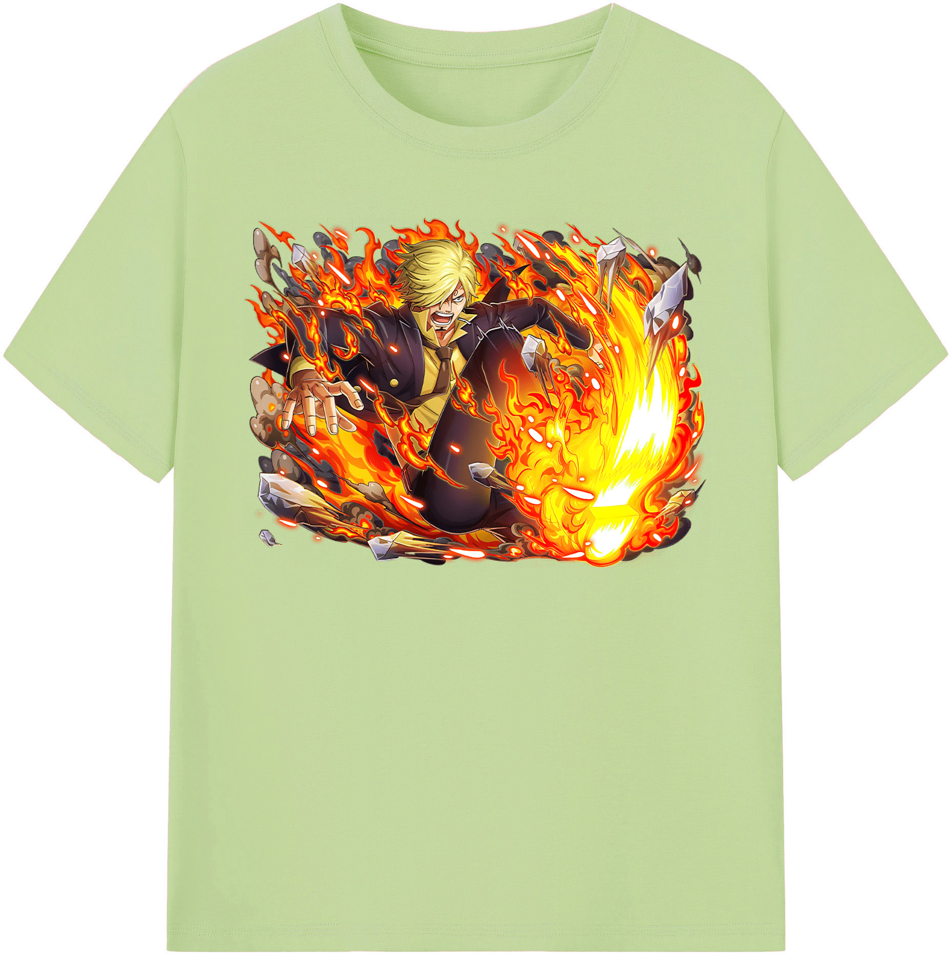 ワンピース サンジ ONE PIECE Sanji 綿100％半袖Tシャツ（フロントプリント）